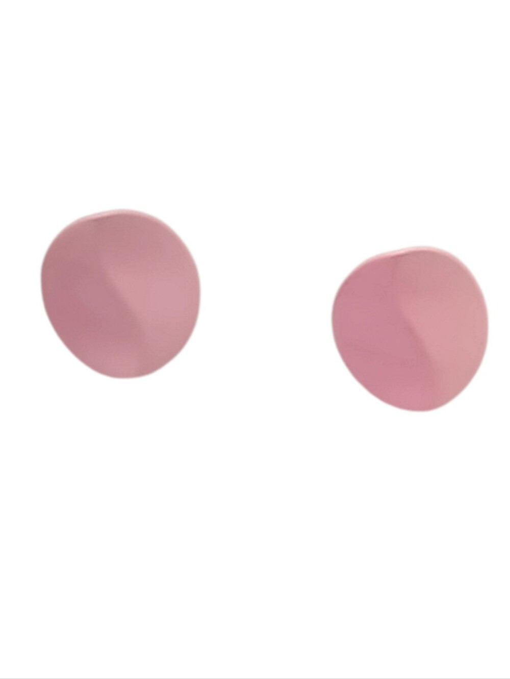 🙋 10/$20.  Pink Sculpted Curved Stud Earrings 0.75" NWOT
